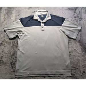 FJ Footjoy Short Sleeve Polo Shirt Men's Size XL Gray/Blue